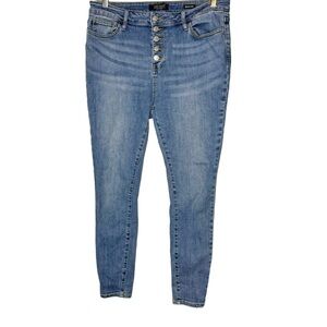 Judy Blue High Rise Button Fly Skinny Denim Jeans 15 32
